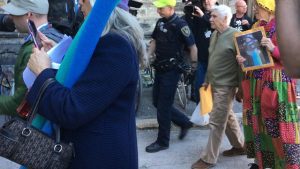 Labrador's Jim Learning being escorted by House of Commons security Monday on Parliament Hill. Photo: Annette Francis/APTN