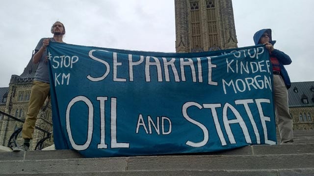 Anti Trans Mountain Pipeline rally on Parliament Hill May 22, 2018