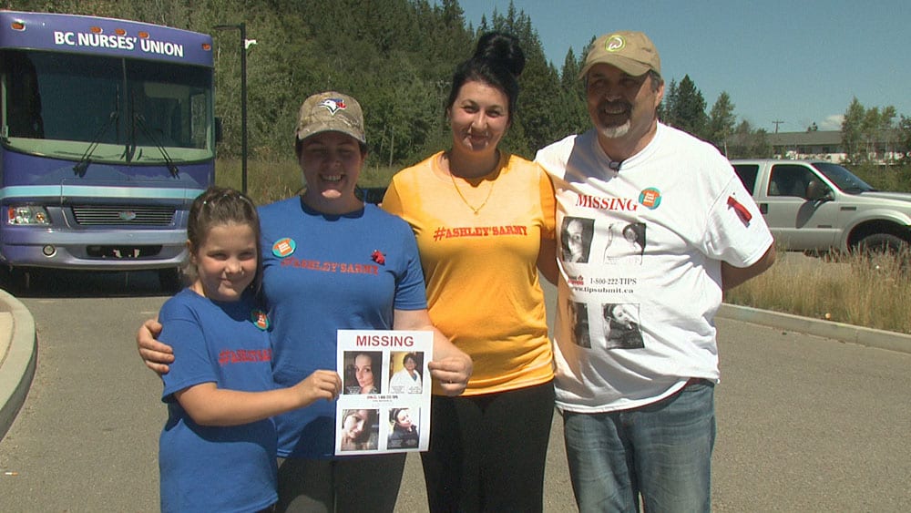 The Simpson family at the MMIW drone search in Enderby, July 2018. Photo: Rob Smith/APTN