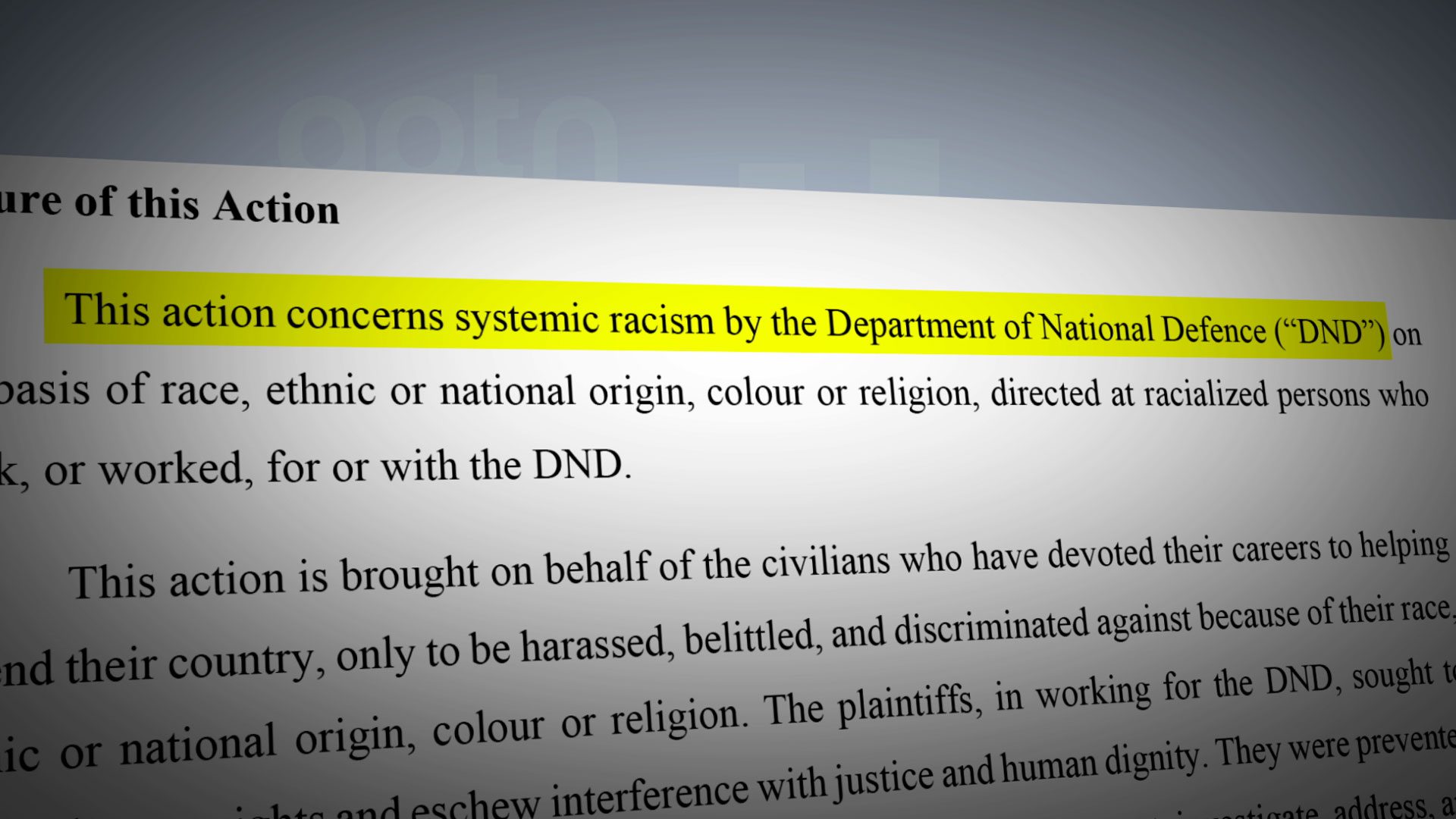 Department of National Defence Racism