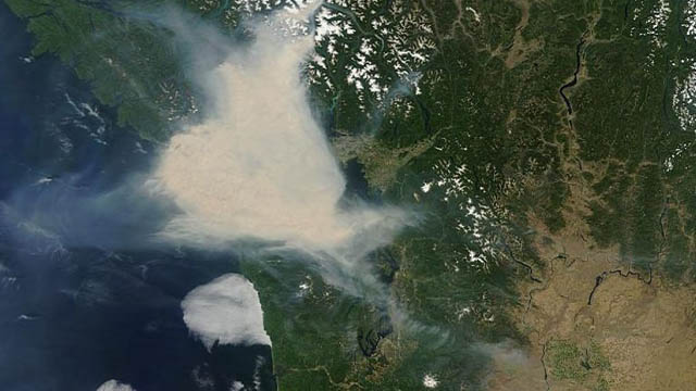 Fire - 7 NASA satellite image of fires over BC
