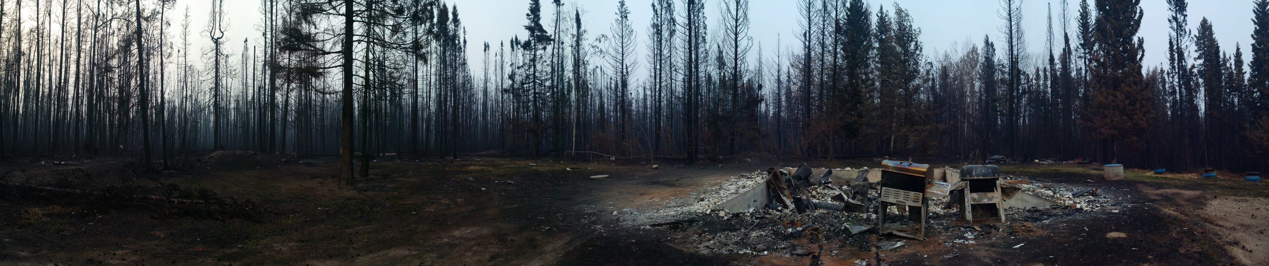 One of the homes in Montreal Lake destroyed by a wildfire. (APTN/Photo)