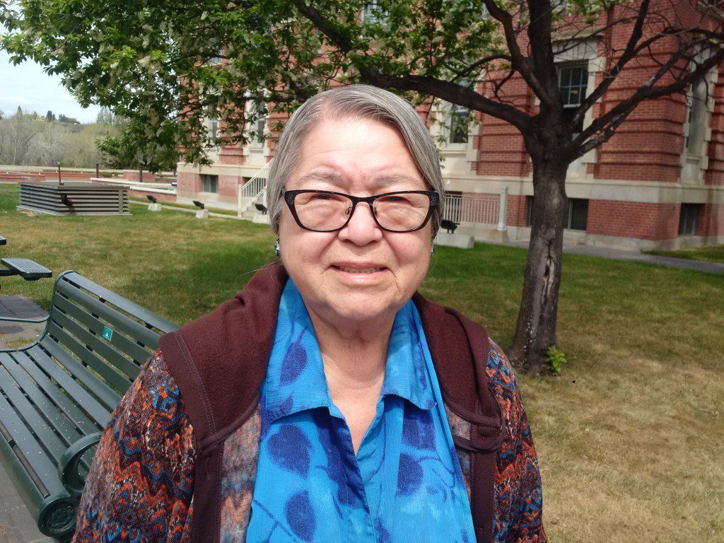 Margaret Oakes, Connie Oakes' adoptive mother, smiles following the hearing in Medicine Hat, Alta., Thursday.