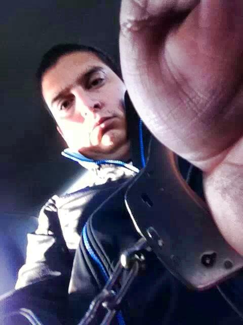 Malcolm Ward took a 'selfie' while handcuffed in the back of an RCMP cruiser and posted it on Facebook. Photo Malcolm Ward/Facebook