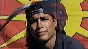 James “OJ” Pitawanakwat during the Gustafsen Lake standoff in 1995. YouTube