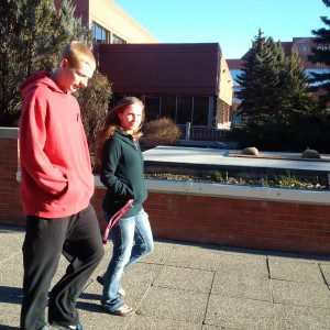 Tanner (left) and Karli Armstrong (right) walk out of Wendy Scott's Court of Queen's hearing Thursday. APTN/Photo